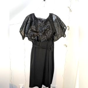 Plus Heart Organza Blouson Midi Dress